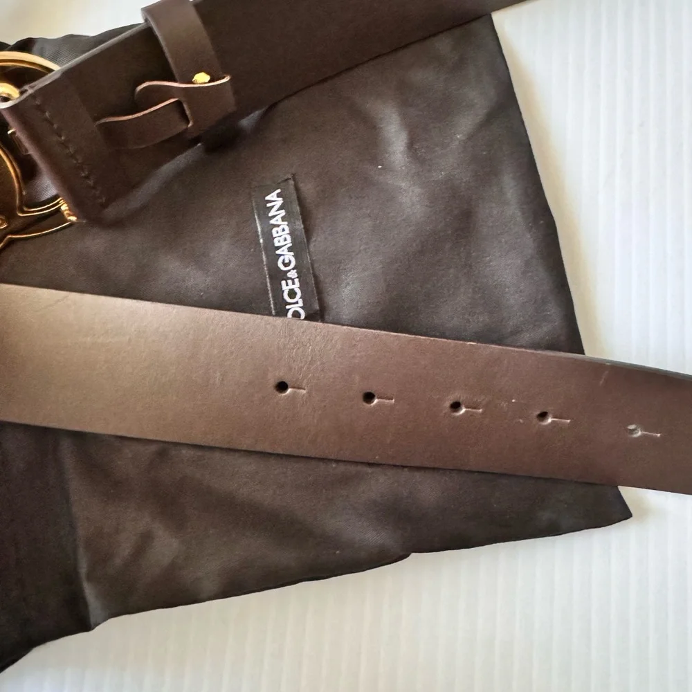 Dolce&Gabbana DG-Logo Leather Buckle Belt